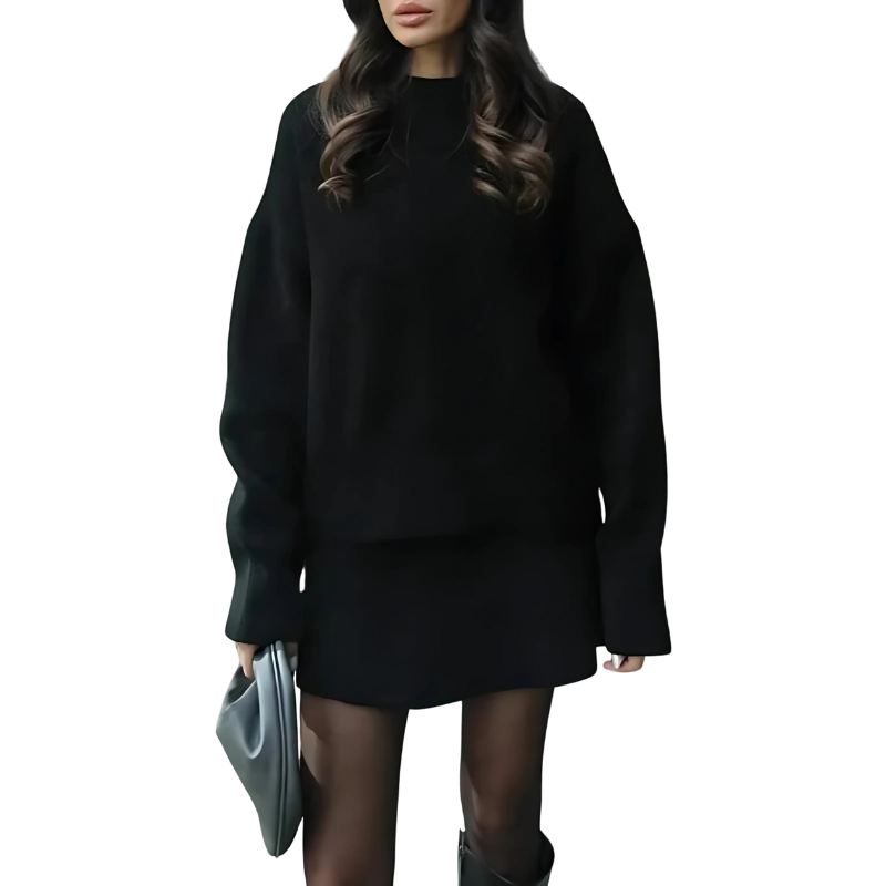 Cozy Knit Sweater And Skirt Two Piece Set - Image 8