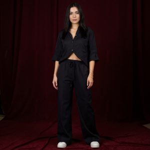 Button Up Two Piece Shirt And Trousers Outfit Set - Image 5