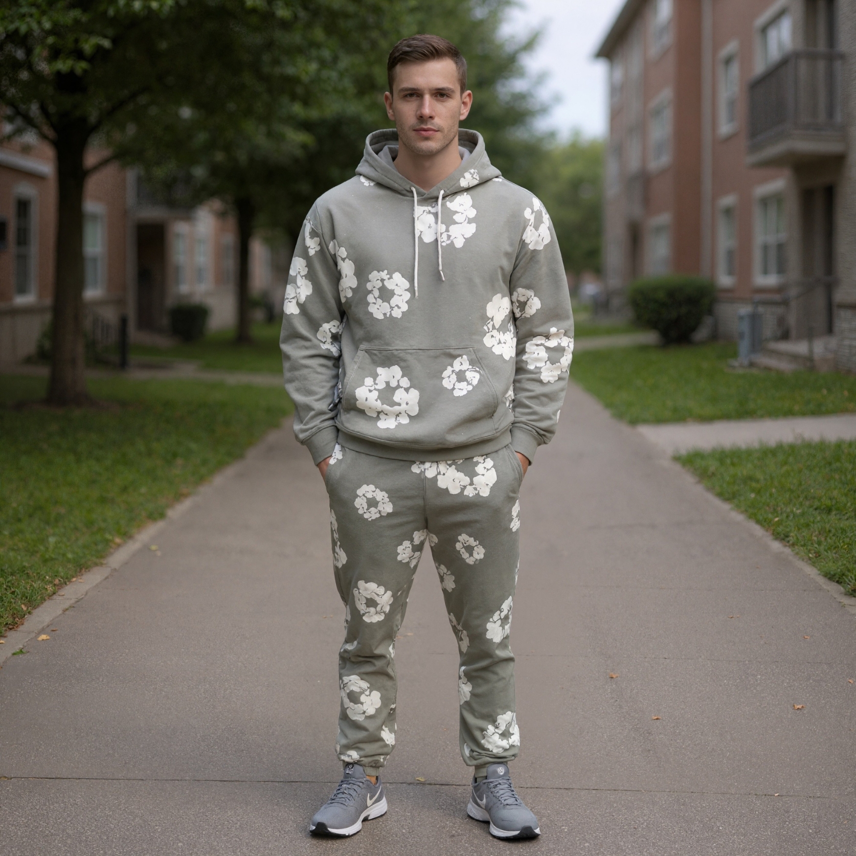 Casual Matching Hoodie and Sweatpants Outfit - Image 2