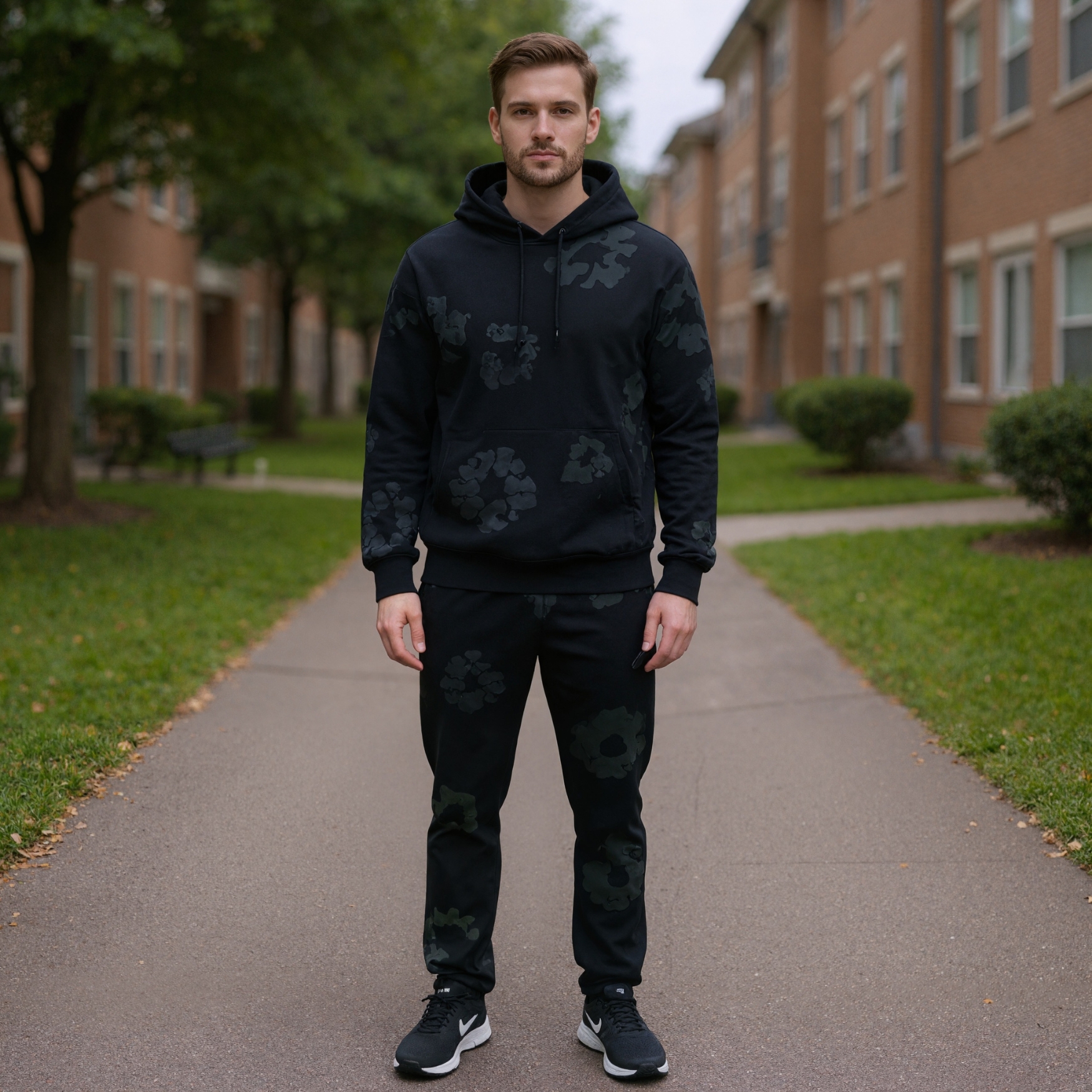 Casual Matching Hoodie and Sweatpants Outfit - Image 1