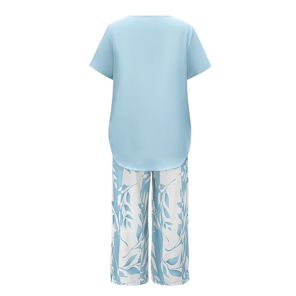 Botanical Themed Short Sleeve Top And Pants Set - Image 6
