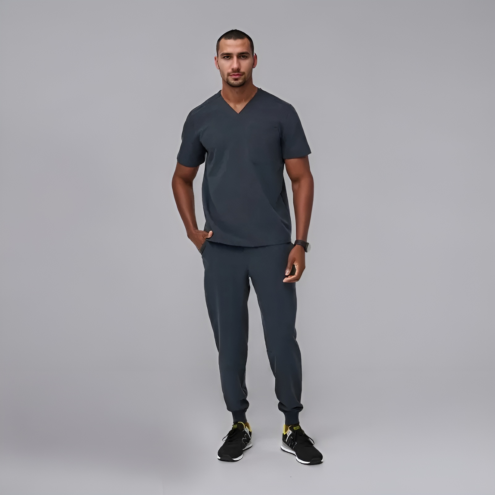 Comfortable Scrub Set For Men With Three Pocket Top And Jogger Pants - Image 4