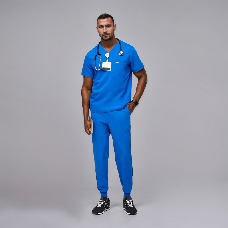 Comfortable Scrub Set For Men With Three Pocket Top And Jogger Pants - Image 8