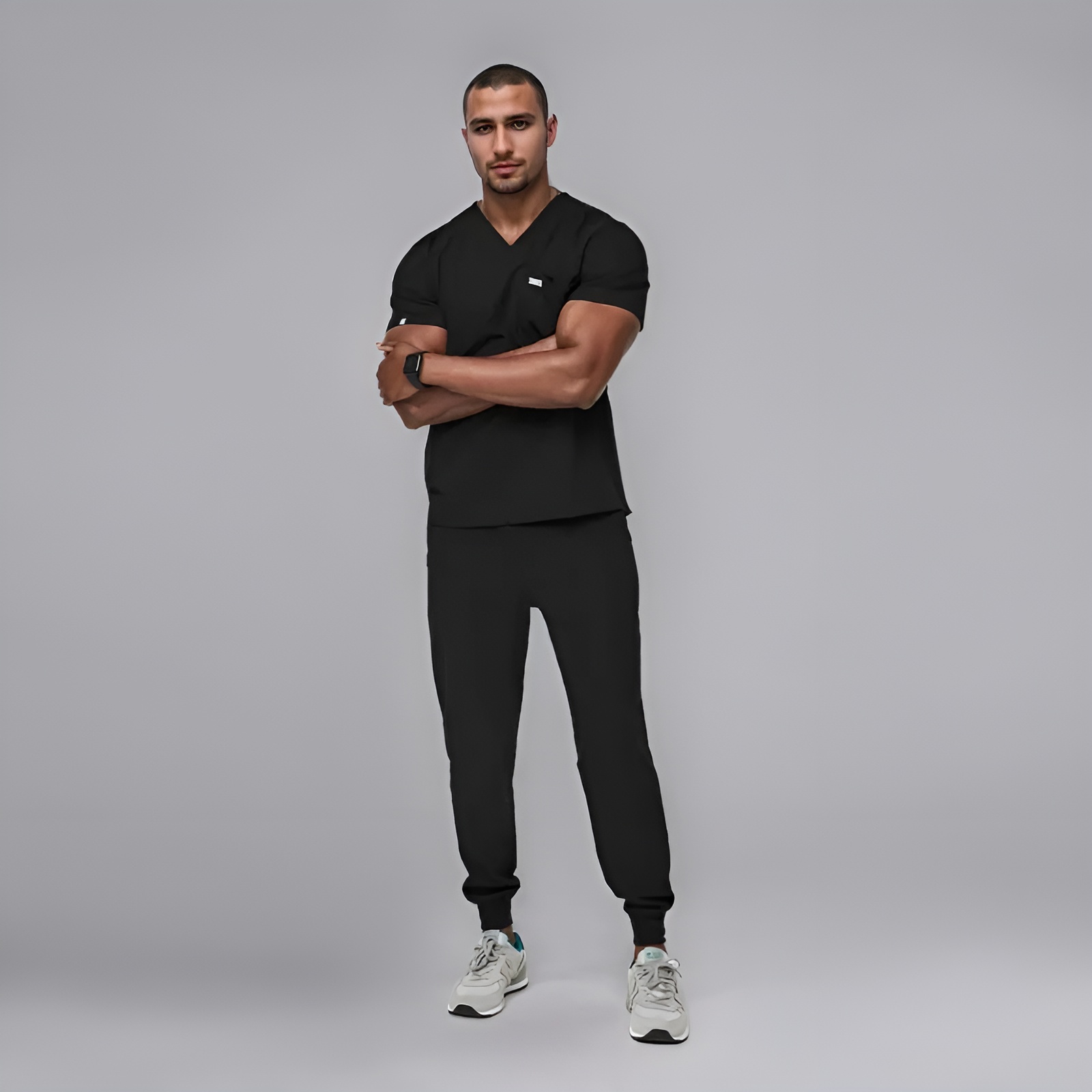 Comfortable Scrub Set For Men With Three Pocket Top And Jogger Pants - Image 1