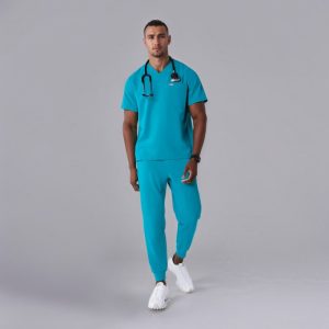 Comfortable Scrub Set For Men With Three Pocket Top And Jogger Pants - Image 10
