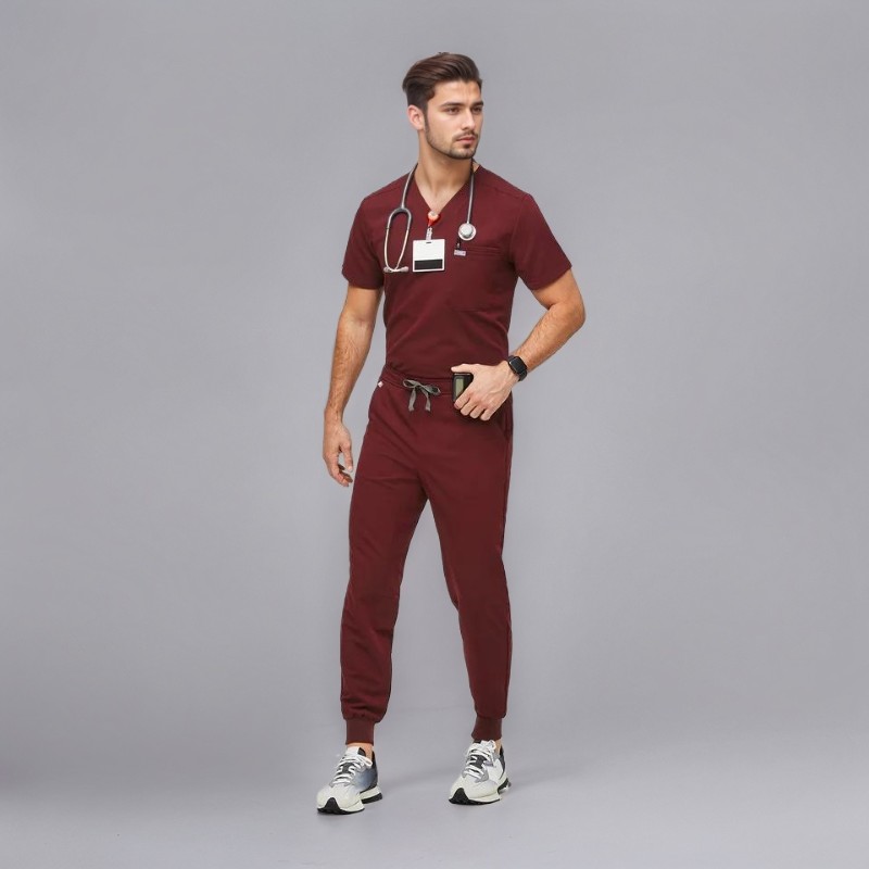 Comfortable Scrub Set For Men With Three Pocket Top And Jogger Pants - Image 7