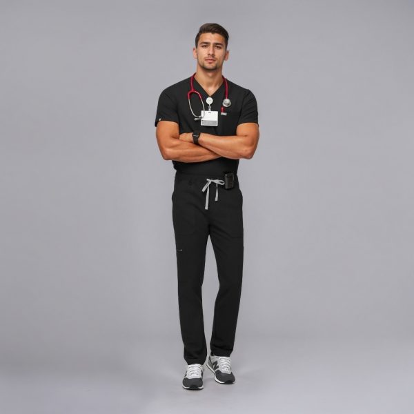 Modern Scrub Set with Multi-Pocket Top and Jogger Pants