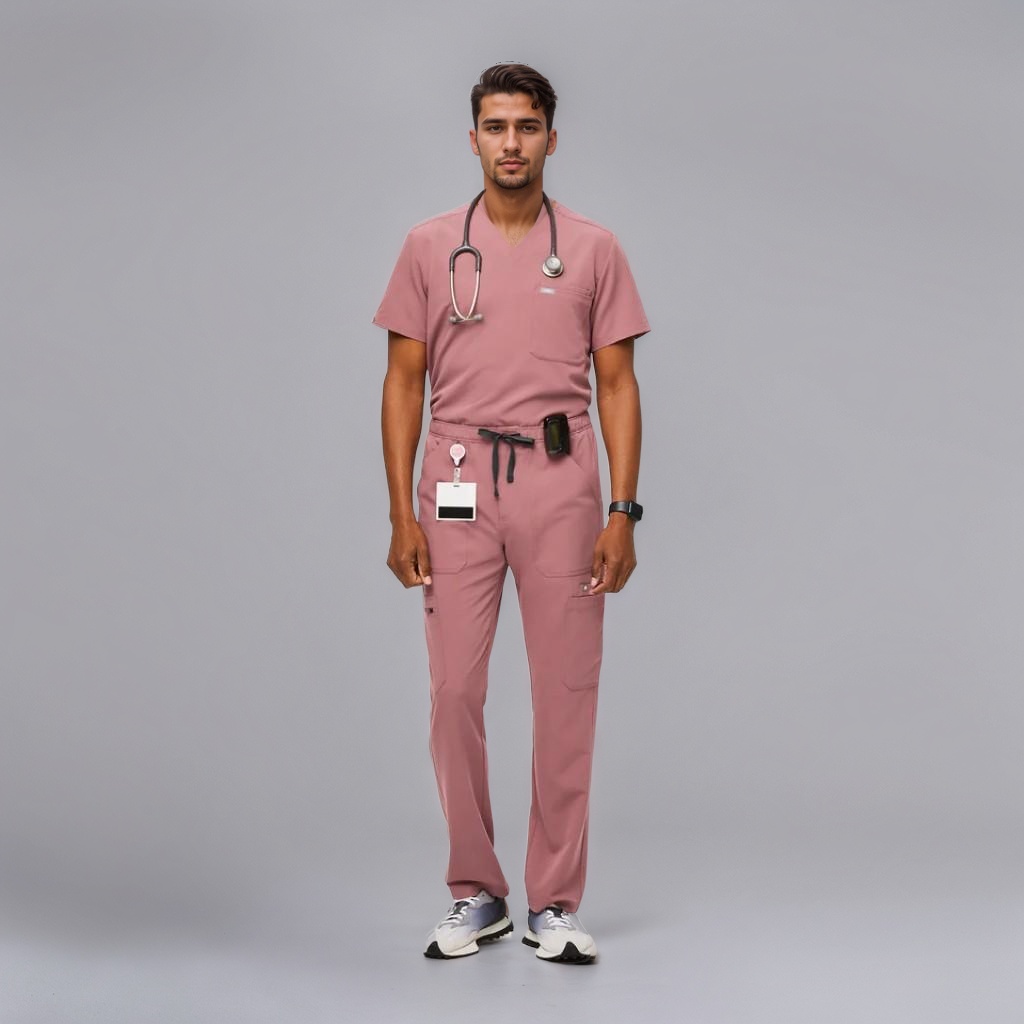 Modern Scrub Set with Multi-Pocket Top and Jogger Pants - Image 8