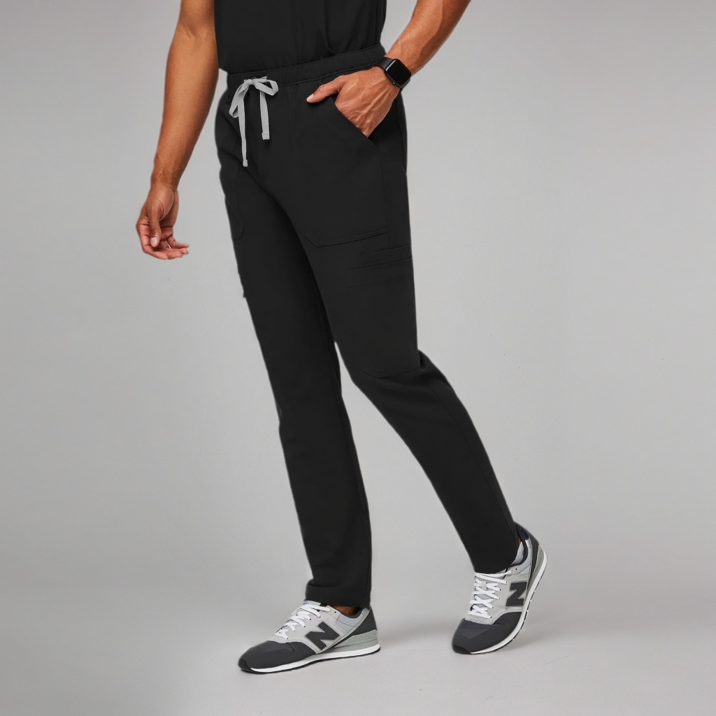 Modern Scrub Set with Multi-Pocket Top and Jogger Pants - Image 2