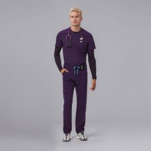 Modern Scrub Set with Multi-Pocket Top and Jogger Pants - Image 12