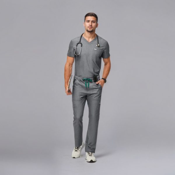 Modern Scrub Set with Multi-Pocket Top and Jogger Pants