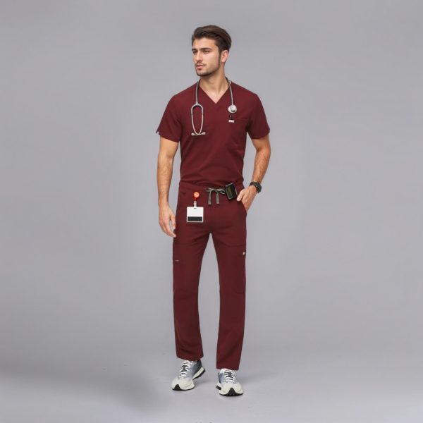Modern Scrub Set with Multi-Pocket Top and Jogger Pants