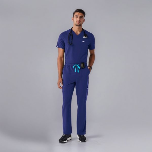 Modern Scrub Set with Multi-Pocket Top and Jogger Pants
