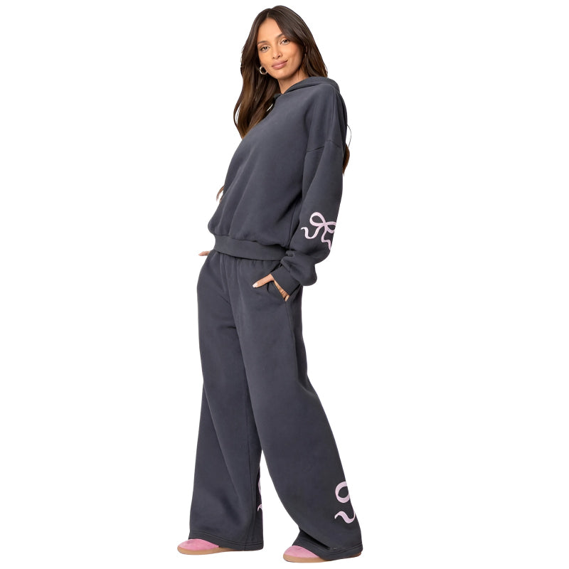 Comfy And Cozy Bow Printed Outfit Set - Image 2