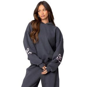 Comfy And Cozy Bow Printed Outfit Set - Image 1