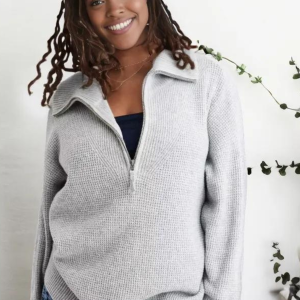 Cozy Half Zip Waffle Weave Sweater Set - Image 8