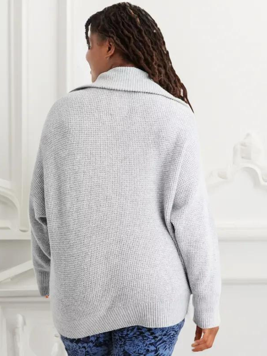 Cozy Half Zip Waffle Weave Sweater Set - Image 9