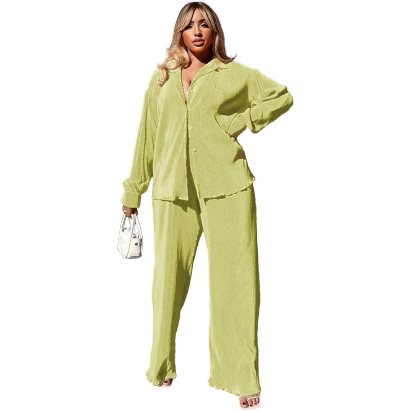 Flare Pleated Wide Leg Pants Co-Ord Sets - Image 13