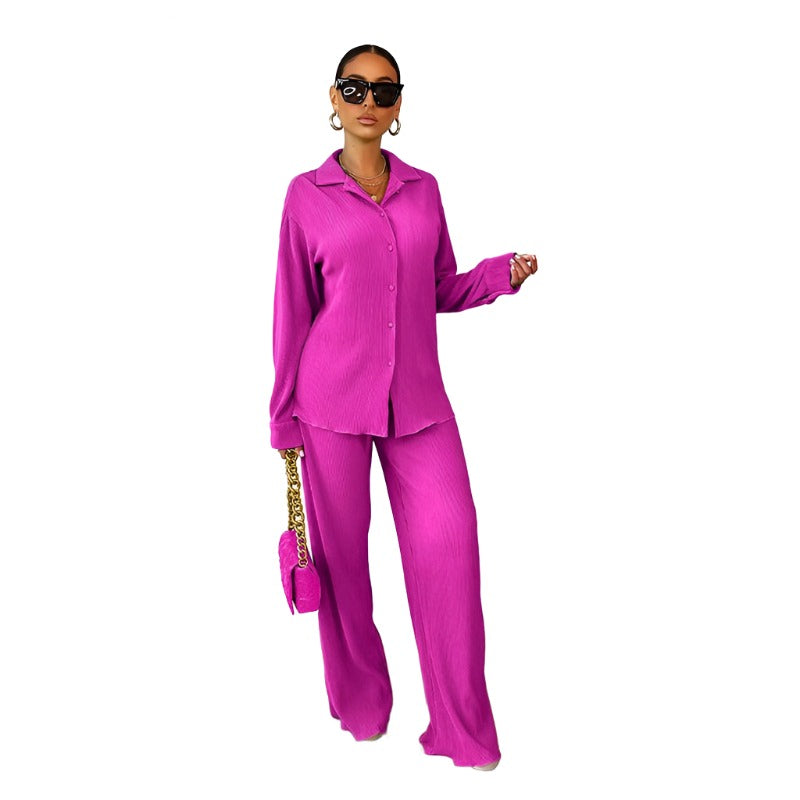 Flare Pleated Wide Leg Pants Co-Ord Sets - Image 20