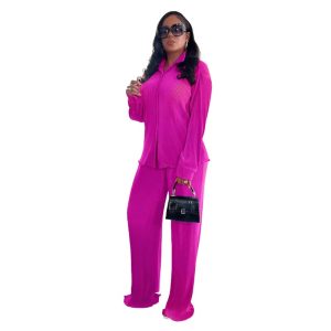 Flare Pleated Wide Leg Pants Co-Ord Sets - Image 21