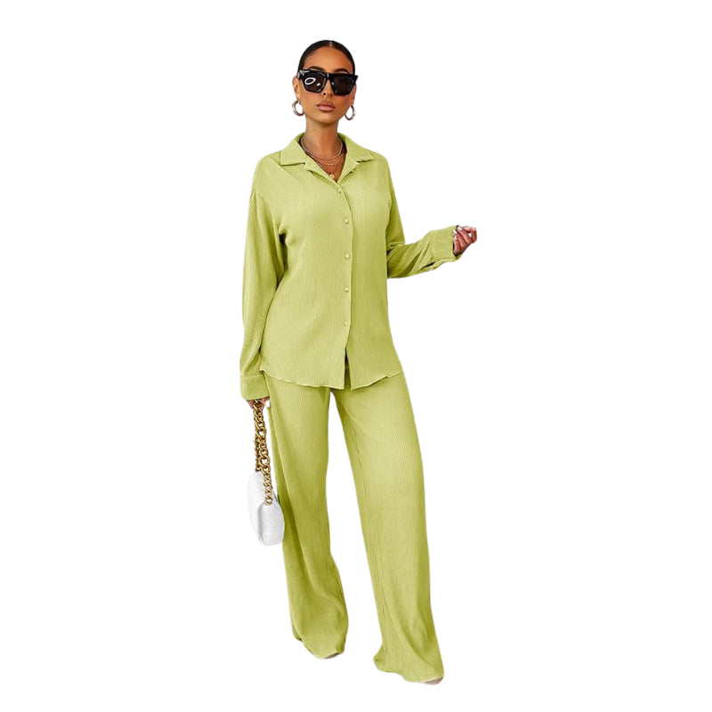 Flare Pleated Wide Leg Pants Co-Ord Sets - Image 16