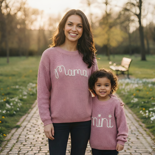 Mama and Mini Soft Cotton And Knit Sweater Set