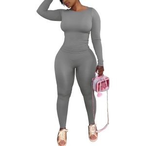 Two Piece Track Suits For Women With Long Sleeve Workout Top And Pants - Image 6