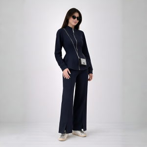 Two Piece Suit Set With Zip Up Jacket For Women - Image 3