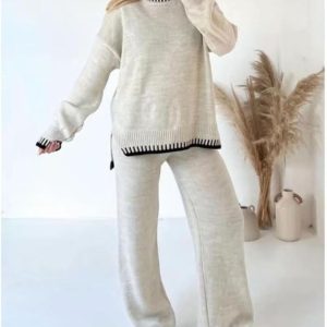 Knitted Long Sleeve Top And Trouser Coord Set - Image 2