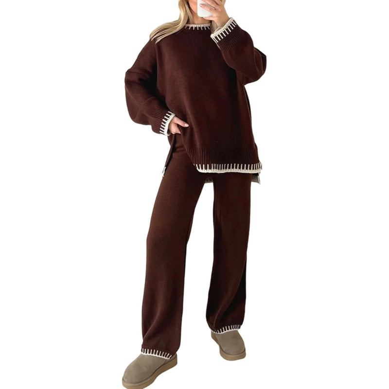 Knitted Long Sleeve Top And Trouser Coord Set - Image 5