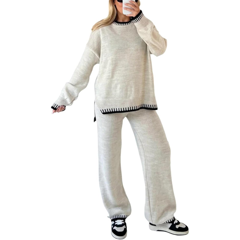 Knitted Long Sleeve Top And Trouser Coord Set - Image 1