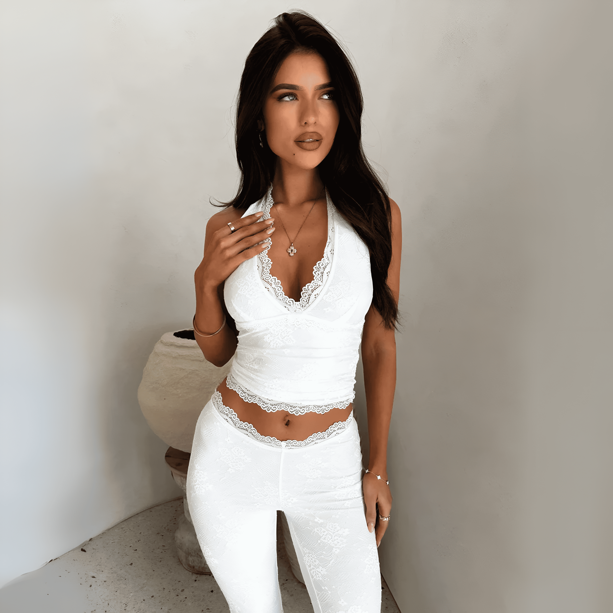 Lace Halter Legging Set - Image 2