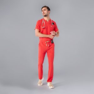 Modern Scrub Set with Multi-Pocket Top and Jogger Pants - Image 7