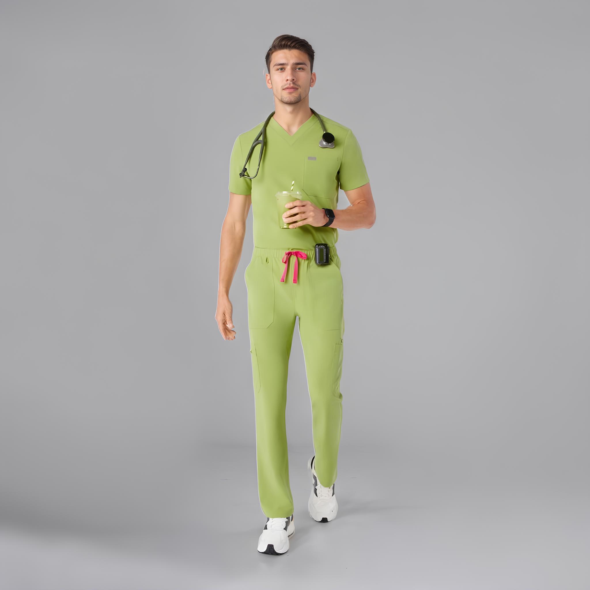Modern Scrub Set with Multi-Pocket Top and Jogger Pants - Image 6