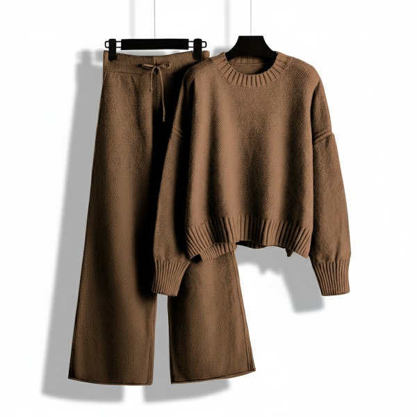 Fashionable Knitted Two Piece Set For Women