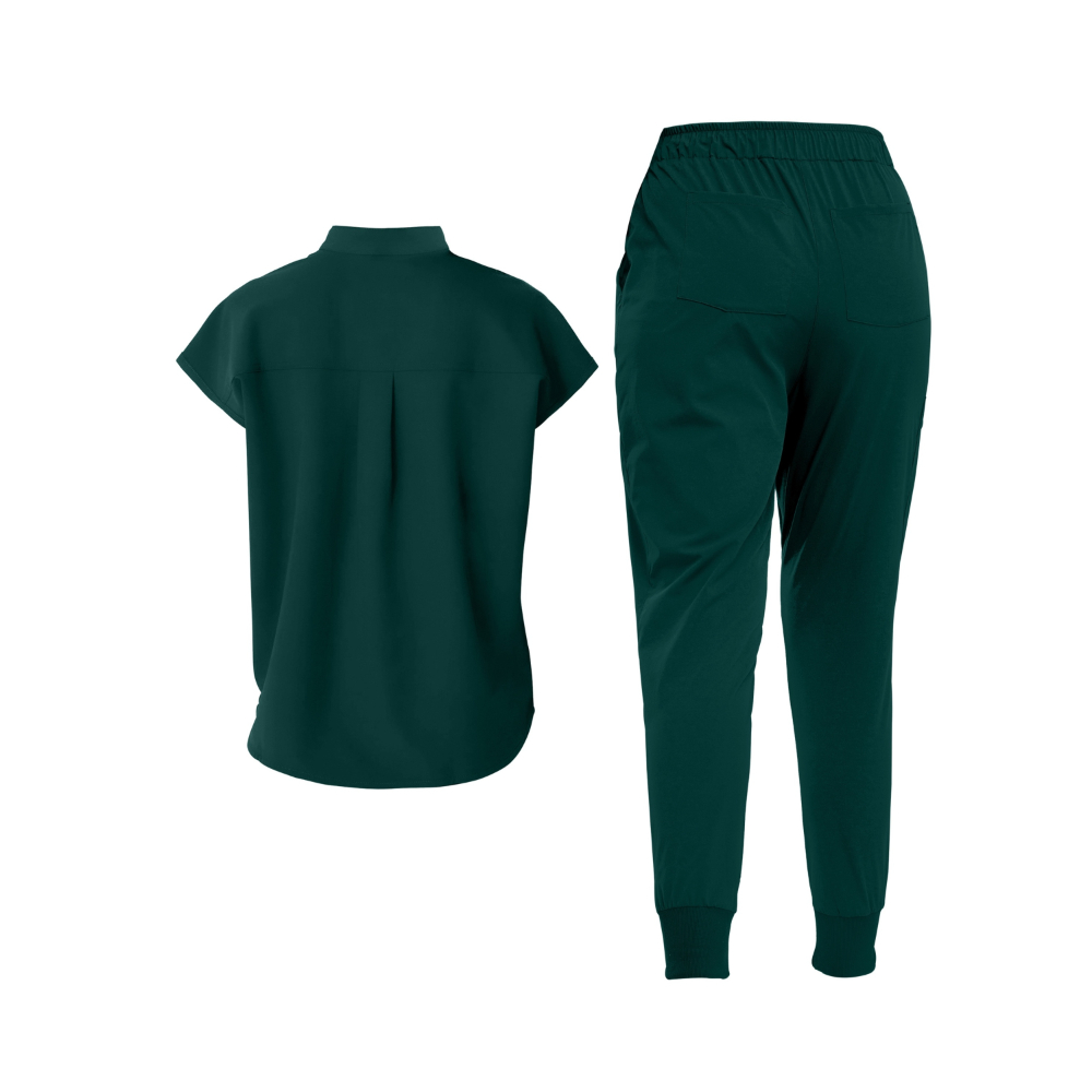 Mandarin Collared Tunic And Pants Scrub Set - Image 20