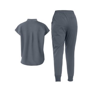 Mandarin Collared Tunic And Pants Scrub Set - Image 6