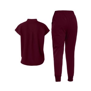 Mandarin Collared Tunic And Pants Scrub Set - Image 14