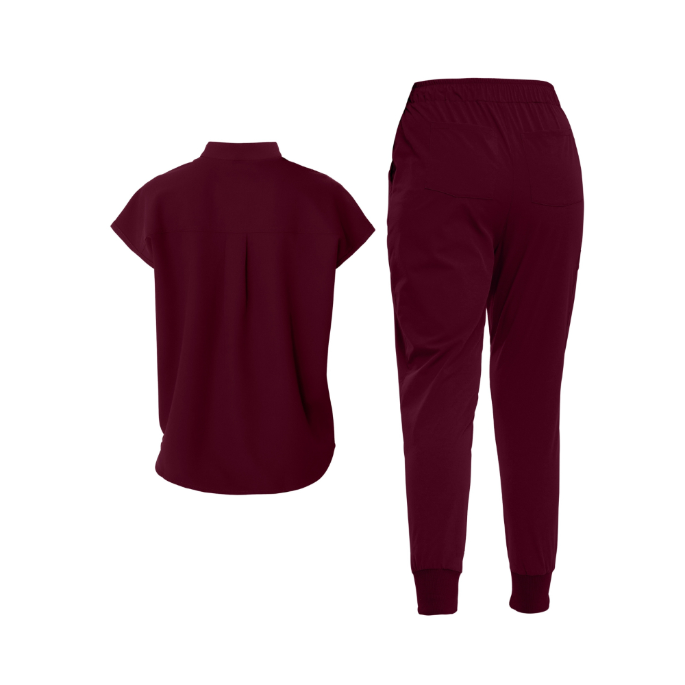 Mandarin Collared Tunic And Pants Scrub Set - Image 14