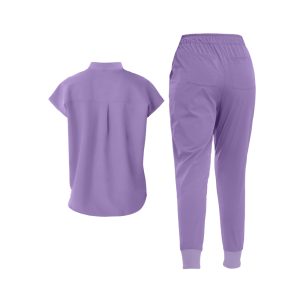 Mandarin Collared Tunic And Pants Scrub Set - Image 2