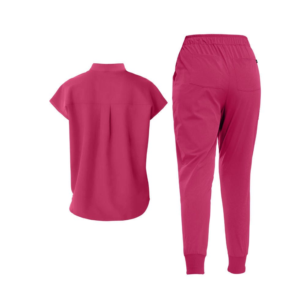 Mandarin Collared Tunic And Pants Scrub Set - Image 12