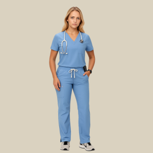 Professional Scrub Set For Women With One Pocket Top And Cargo Pants - Image 13