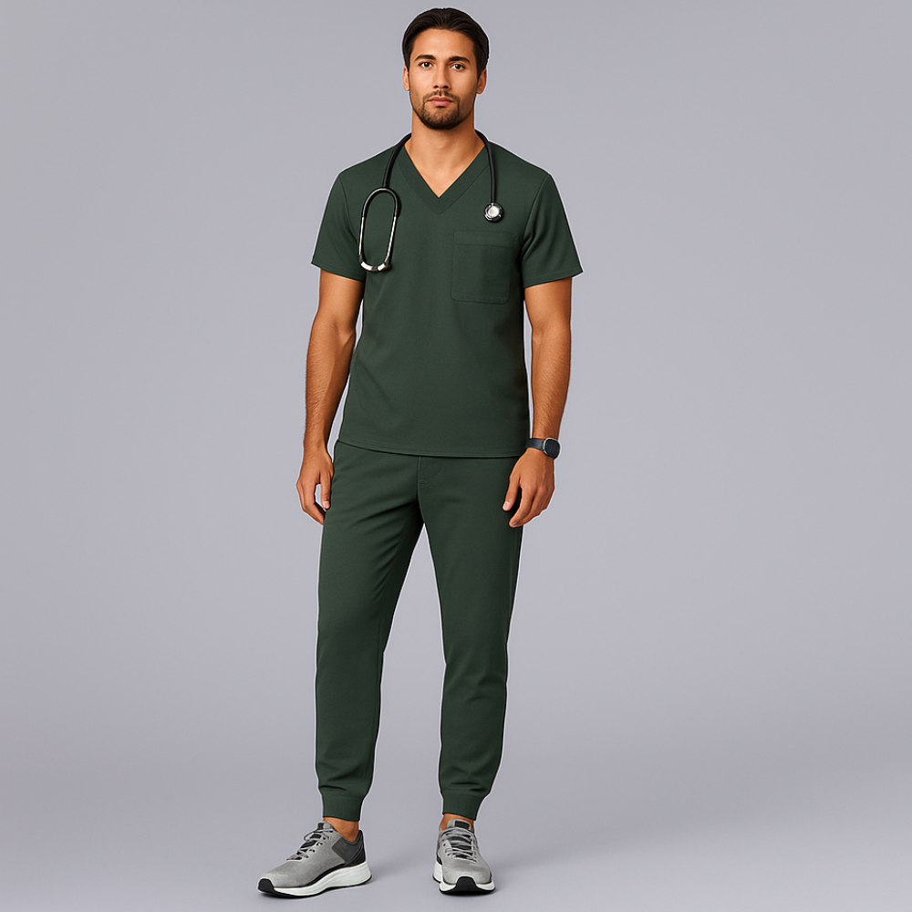 Comfortable Scrub Set For Men With Three Pocket Top And Jogger Pants - Image 12