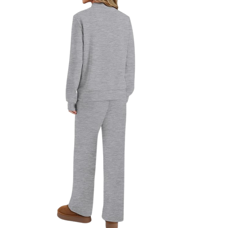 Two Piece Matching Travel Outfit With Comfortable Top And Loose Fit Pants For Women - Image 12