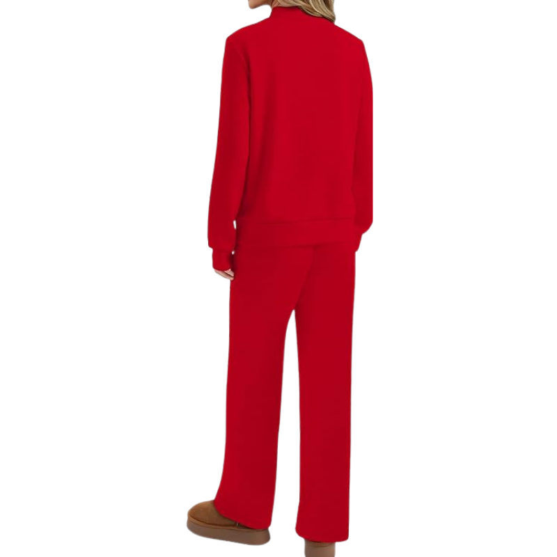 Two Piece Matching Travel Outfit With Comfortable Top And Loose Fit Pants For Women - Image 22