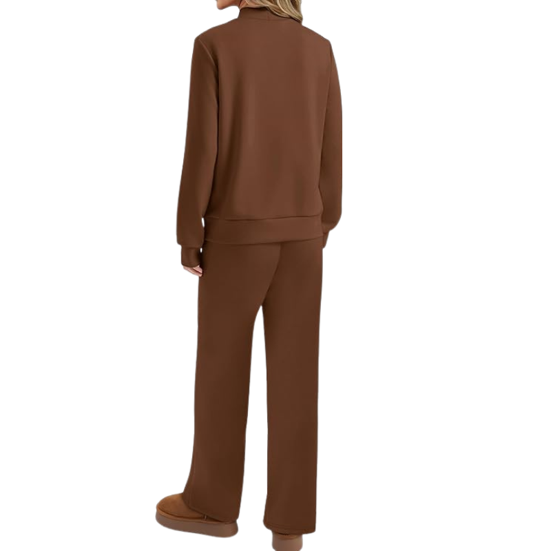 Two Piece Matching Travel Outfit With Comfortable Top And Loose Fit Pants For Women - Image 20