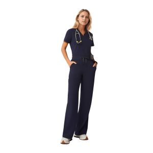 Women Professional Scrub Set with Cargo Pants and One Pocket Top - Image 14