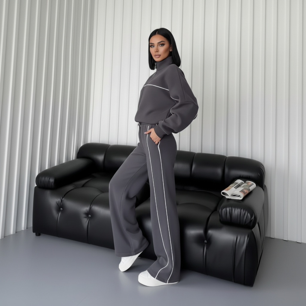 Zip Up Oversized Jogger Tracksuit Set - Image 9