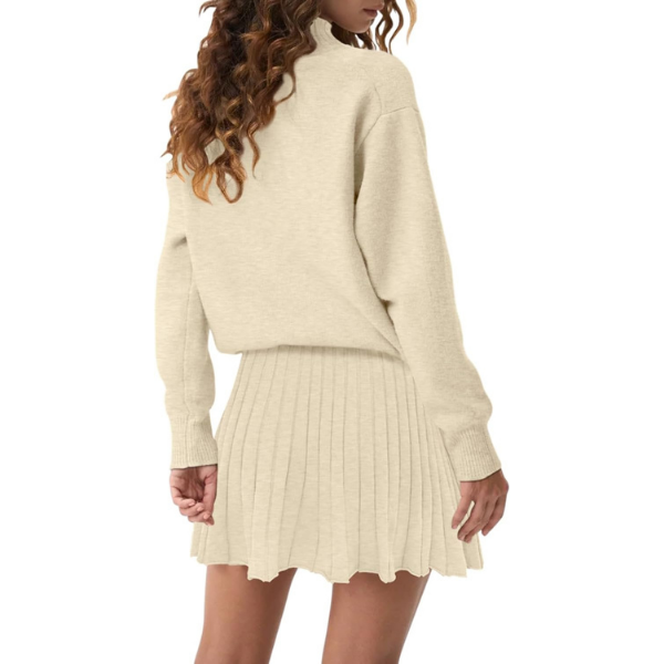 Two Piece Knit Sweater With Mini Skirt Set For Women