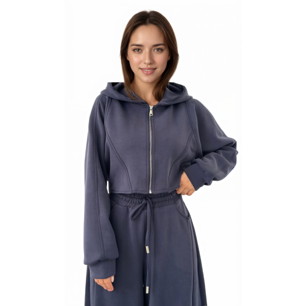 Minimal Zip Hoodie Matching Pant Set